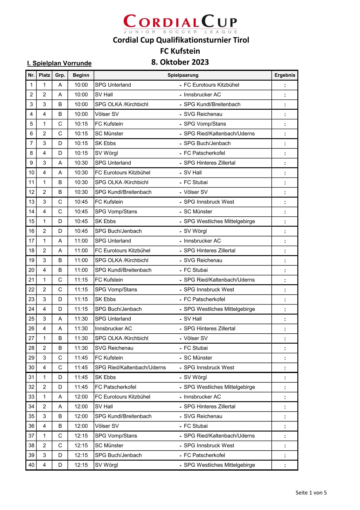 Spielplan Seite 1